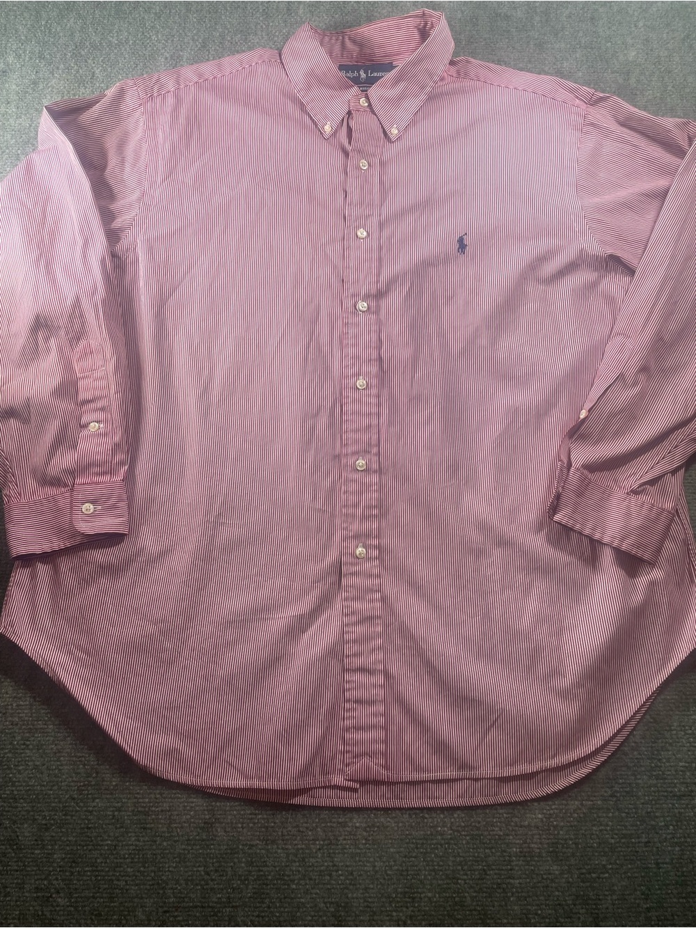 Ralph Lauren Men's Red Striped Button-Down Shirt